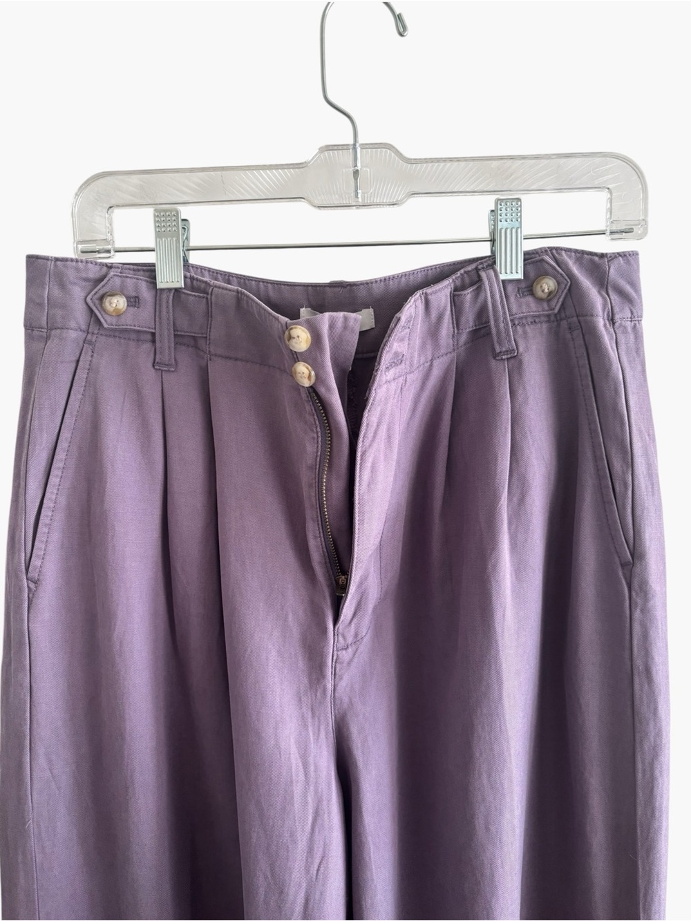 Madewell The Harlow Wide Leg Pants Smoky Grape High Waist Pockets Size 10 - Picture 4 of 16